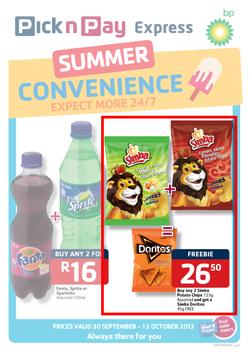 Pick N Pay Express Gauteng : Summer Convenience (30 Sep - 13 Oct 2013), page 1