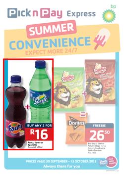 Pick N Pay Express Gauteng : Summer Convenience (30 Sep - 13 Oct 2013), page 1