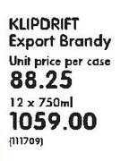 Klipdrift Export Brandy-12 x 750ml