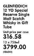 Glenfiddich 12 Yo Special Reserve Single Malt Scotch Whisky in Gift Tube-12 x 750ml