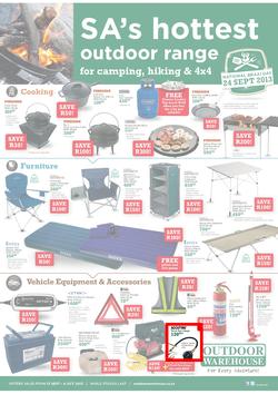 Outdoor Warehouse : SA's Hottest Outdoor Range (13 Sep - 6 Oct 2013), page 1
