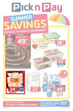 Pick N Pay Eastern Cape : Summer Savings (8 Oct - 13 Oct 2013), page 1