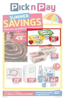 Pick N Pay Western Cape : Summer Savings (8 Oct - 13 Oct 2013), page 1