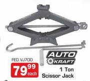 Auto Craft 1 Ton Scissor jack-Each