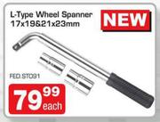 L Type Wheel Spanner 17x19&21 x23mm-Each