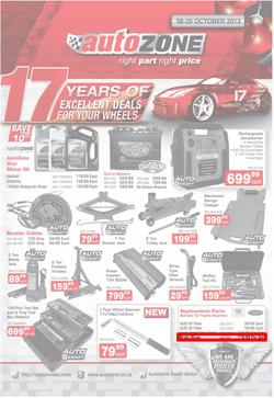 Autozone : 17 Years of Excellent Deals For Your Wheels (8 Oct - 20 Oct 2013), page 1