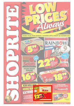 Shoprite Gauteng : Low Prices Always (7 Oct - 20 Oct 2013), page 1