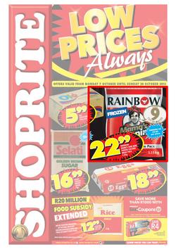 Shoprite Gauteng : Low Prices Always (7 Oct - 20 Oct 2013), page 1