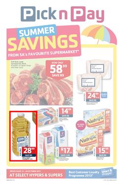 Pick N Pay Eastern Cape : More Summer Savings (15 Oct - 20 Oct 2013), page 1
