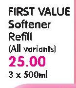 First Value Softener Refill-3x500Ml