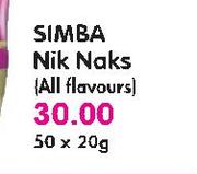 Simba Nik Naks(All Flavours)-50x20gm