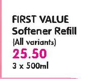 First value Softner Refill(All variants)-3x500ml