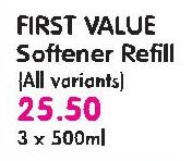 First Value Softener Refill(All variants)-3x500Ml