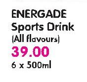 Energade Sports Drink(All Flavours)-6x500ml