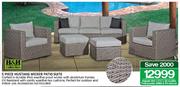 H & H Collection 5 Piece Mustang Wicker Patio Suite