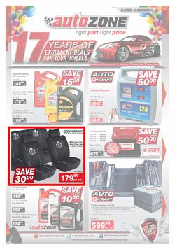 Autozone : 17 Years of Excellent Deals For Your Wheels (22 Oct - 3 Nov 2013), page 1