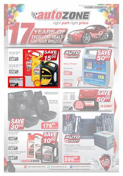 Autozone : 17 Years of Excellent Deals For Your Wheels (22 Oct - 3 Nov 2013), page 1