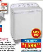 Defy 8Kg Twin Tub Washing Machine
