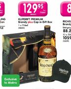 Klipdrift Premium Brandy Plus Cap In Gift Box-1 x 750ml