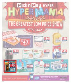 Pick N Pay Hyper Eastern Cape : Hypermania (28 Oct - 3 Nov 2013), page 1
