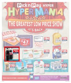 Pick N Pay Hyper Eastern Cape : Hypermania (28 Oct - 3 Nov 2013), page 1