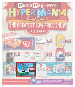 Pick N Pay Hyper Eastern Cape : Hypermania (28 Oct - 3 Nov 2013), page 1