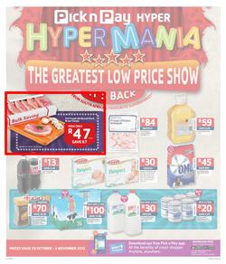 Pick N Pay Hyper Eastern Cape : Hypermania (28 Oct - 3 Nov 2013), page 1