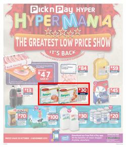 Pick N Pay Hyper Eastern Cape : Hypermania (28 Oct - 3 Nov 2013), page 1