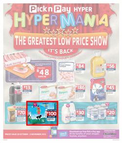 Pick N Pay Hyper KZN : Hypermania (28 Oct - 3 Nov 2013), page 1
