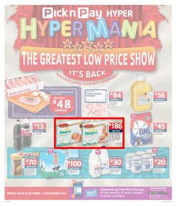 Pick N Pay Hyper KZN : Hypermania (28 Oct - 3 Nov 2013), page 1