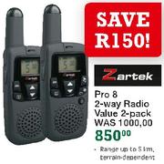 Zartek Pro 8 2-Way Radio Value 2-Pack