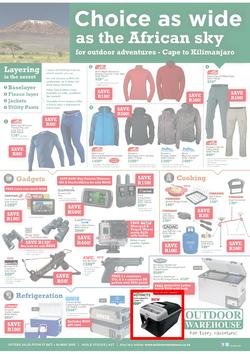 Outdoor Warehouse : Choice As Wide As The African Sky (17 Oct - 10 Nov 2013), page 1