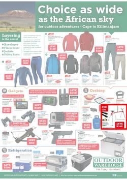 Outdoor Warehouse : Choice As Wide As The African Sky (17 Oct - 10 Nov 2013), page 1