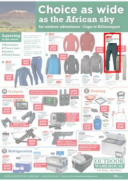 Outdoor Warehouse : Choice As Wide As The African Sky (17 Oct - 10 Nov 2013), page 1