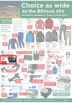 Outdoor Warehouse : Choice As Wide As The African Sky (17 Oct - 10 Nov 2013), page 1