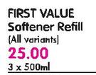 First Value Softener Refill(All variants)-3x500Ml Each