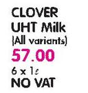 Clover UHT Milk(All variants)-6x1L