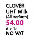 Clover UHT Milk(All Variants-6x1ltr NO VAT