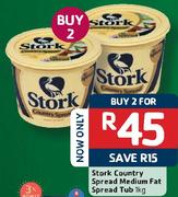 Stork Country Spread Medium Fat Spread Tub-2x1Kg