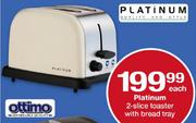 Platinum 2-Slice Toaster With Bread Tray Each