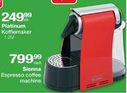Sienna Espresso Coffee Machine Each