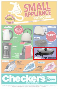 Checkers Western Cape : Small Appliance Promotion (22 Jul - 4 Aug 2013), page 1