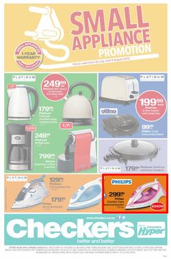 Checkers Western Cape : Small Appliance Promotion (22 Jul - 4 Aug 2013), page 1