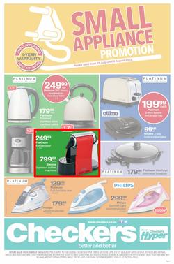 Checkers Western Cape : Small Appliance Promotion (22 Jul - 4 Aug 2013), page 1