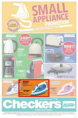 Checkers Western Cape : Small Appliance Promotion (22 Jul - 4 Aug 2013), page 1