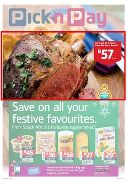 Pick N Pay Western Cape : Save On All Your Festive Favourites (19 Nov - 1 Dec 2013), page 1