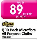 Shield 10 Pack Microfibre All Purpose Cloths-Per Pack