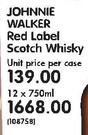 Johnnie Walker Red Label Scotch Whisky-12 x 750ml