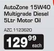 Autozone 15W40 5ltr Multigrade Diesel Motor Oil Each