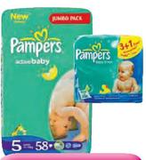 Pampers Active Jumbo Pack Diapers 54s,58s,62s,68s,82s,94s-Each
